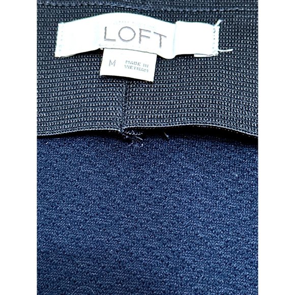 Ann Taylor LOFT Polyester Spandex Dark Navy Blue Pencil Midi Skirt Size M - Picture 7 of 10